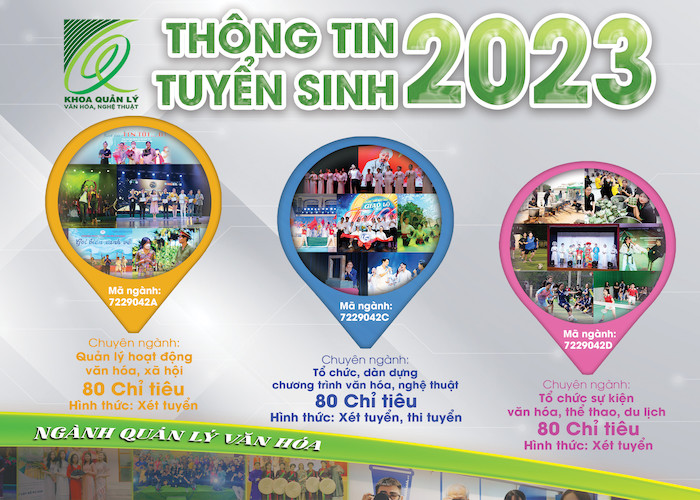 Thông tin tuyển sinh Khoa quản lý văn hoá, nghệ thuật năm học 2023-2024 