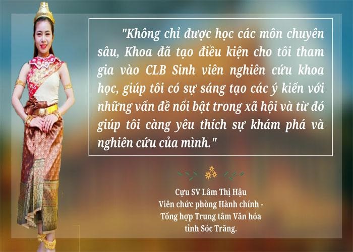 Lâm Thị Hậu - Cô sinh viên Khmer mê nghiên cứu khoa học và lời chúc Tết Chôl Chnăm Thmây của một Viên chức văn hóa